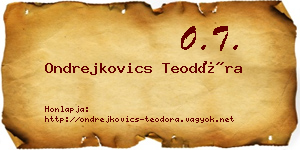 Ondrejkovics Teodóra névjegykártya